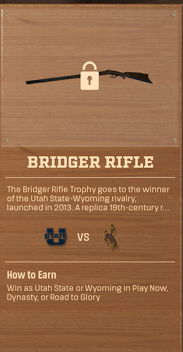 BRIDGER RIFLE rivalry trophy card