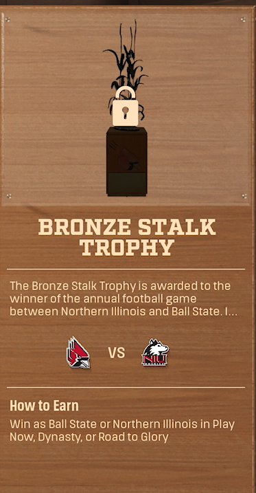 BRONZE STALK TROPHY rivalry trophy card