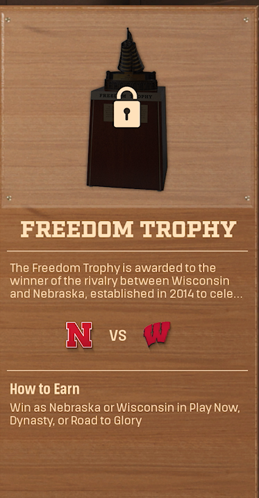 FREEDOM TROPHY rivalry trophy card