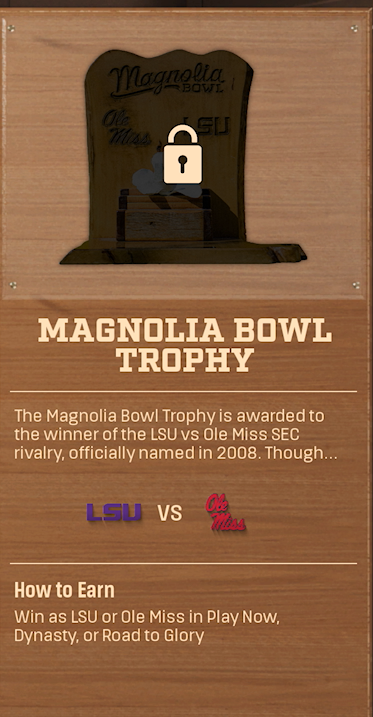 Magnolia Bowl Trophy rivalry trophy card
