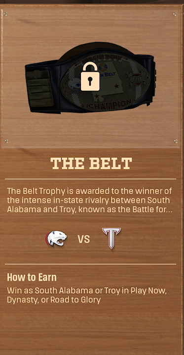 The Belt rivalry trophy card
