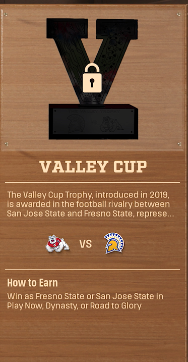 Valley Cup rivalry trophy card
