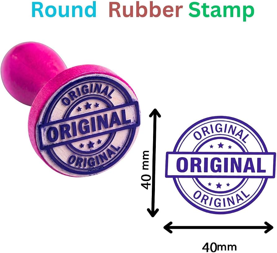 Custom Logo Rubber Stamp with Plastic Handle | Personalized Company Name Stamp for Office & Business Use | It's Size 30 x 30 mm