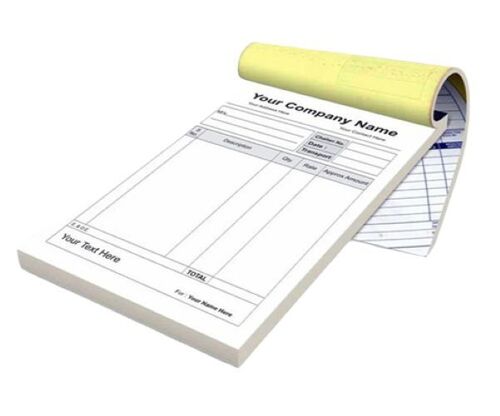 Customized Tax Invoice Bill Book A4 Size, Pack of 2 Books with Company Details, Bill Book for Business, Shop
