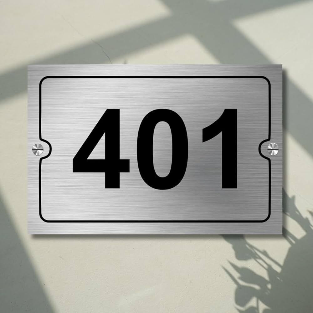 Custom SS Titanium Door Number plates 5X3 inch