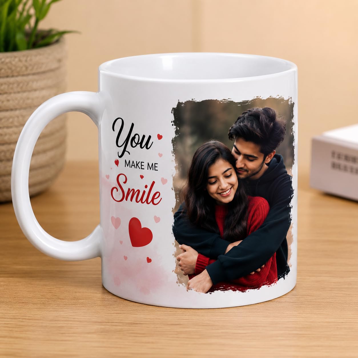 Personalized Photo Printed Ceramic Coffee Mug | Custom Name & Photo Mug | 11 oz White Mug | Birthday
