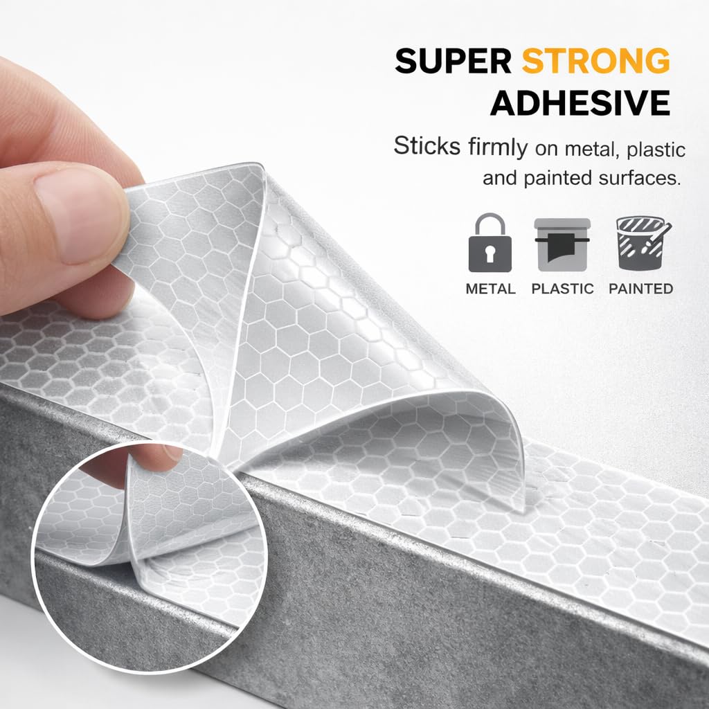 3M High Intensity Prismatic Grade Conspicuity Reflective Tape, 2 inch x 3 feet, (White)