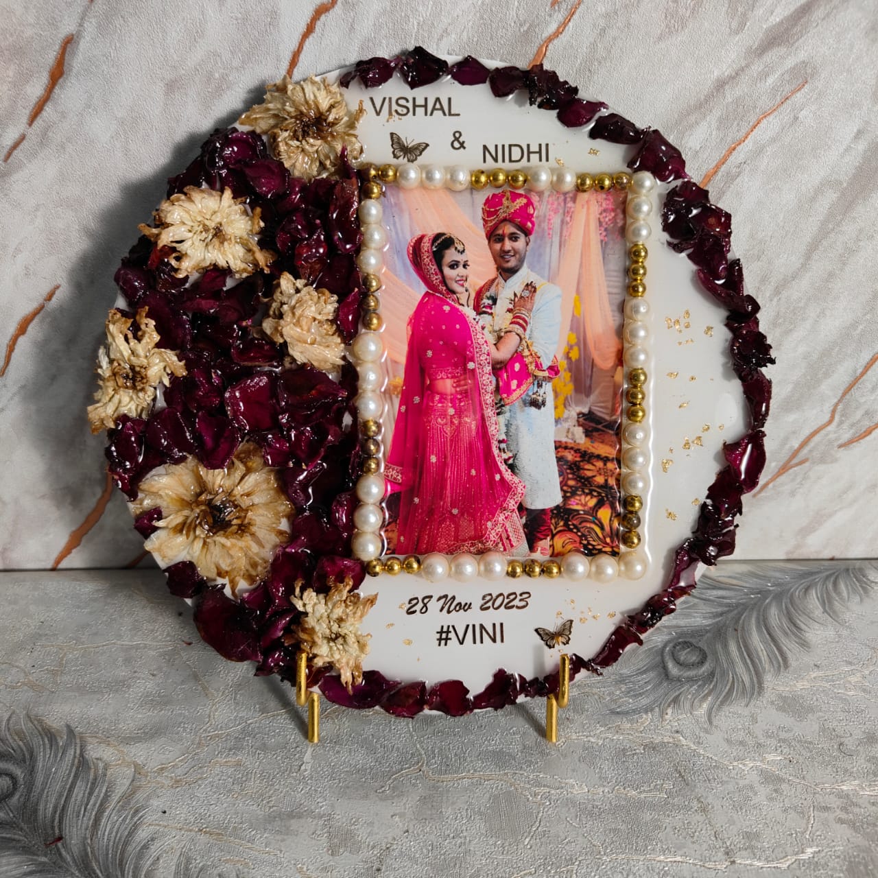 Personalized Resin Photo Frame โ Handmade Memory Keepsake