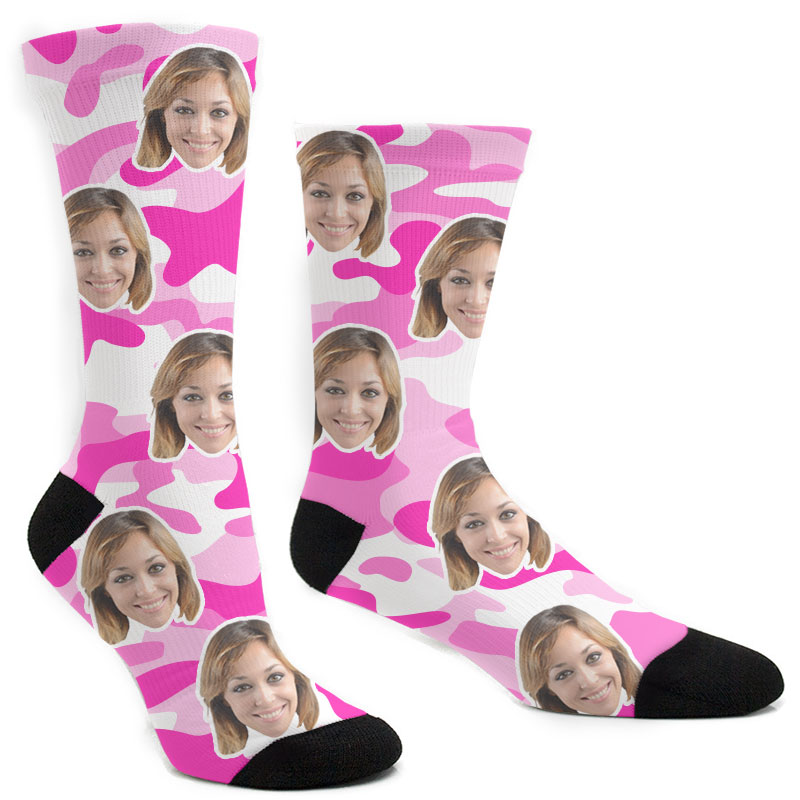 Custom Pink Camo Socks Popular Styles