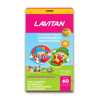 LAVITAN Vitaminas Infantil Patati Patatá Tutti-Frutti 60 comprimidos mastigáveis