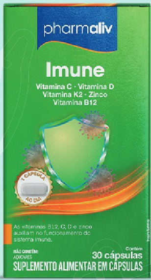 PHARMALIV Imune Vitaminas C, D, K2, Zinco e B12 30 cápsulas