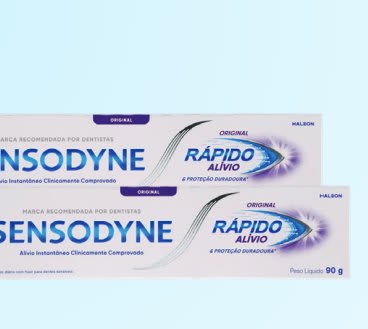 Kit Creme Dental Sensodyne Rápido Alívio Original para Dentes Sensíveis 90g 3 Unidades