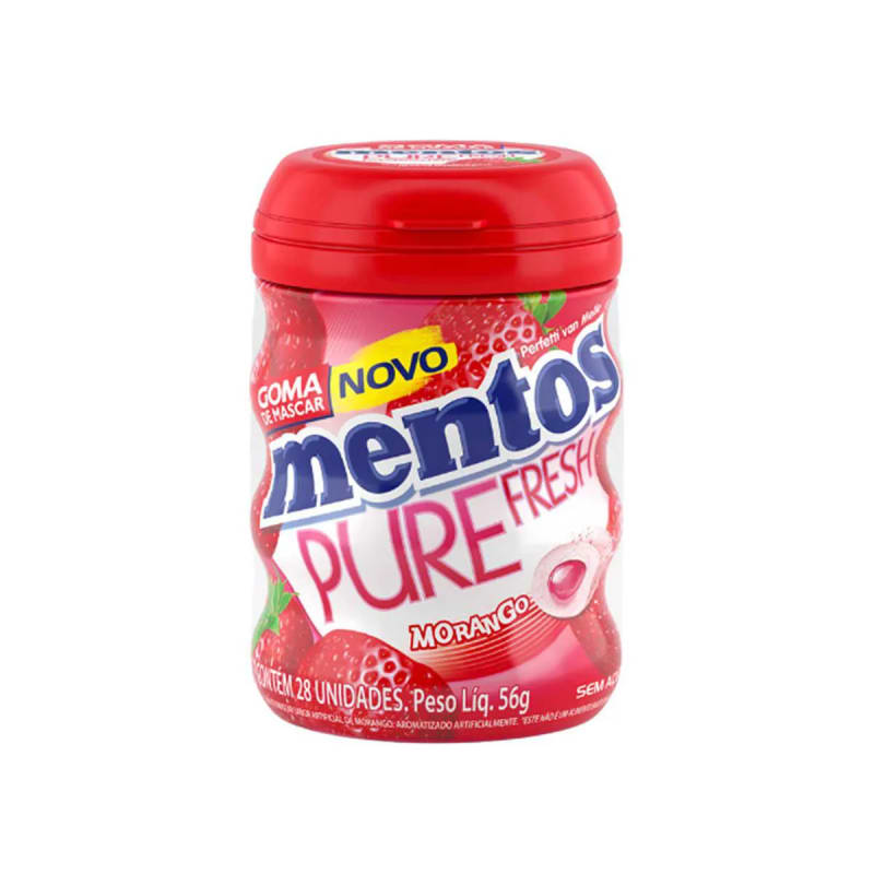 Goma De Mascar Mentos Zero Açúcar Melancia Pure Fresh 56g 28 Unidades