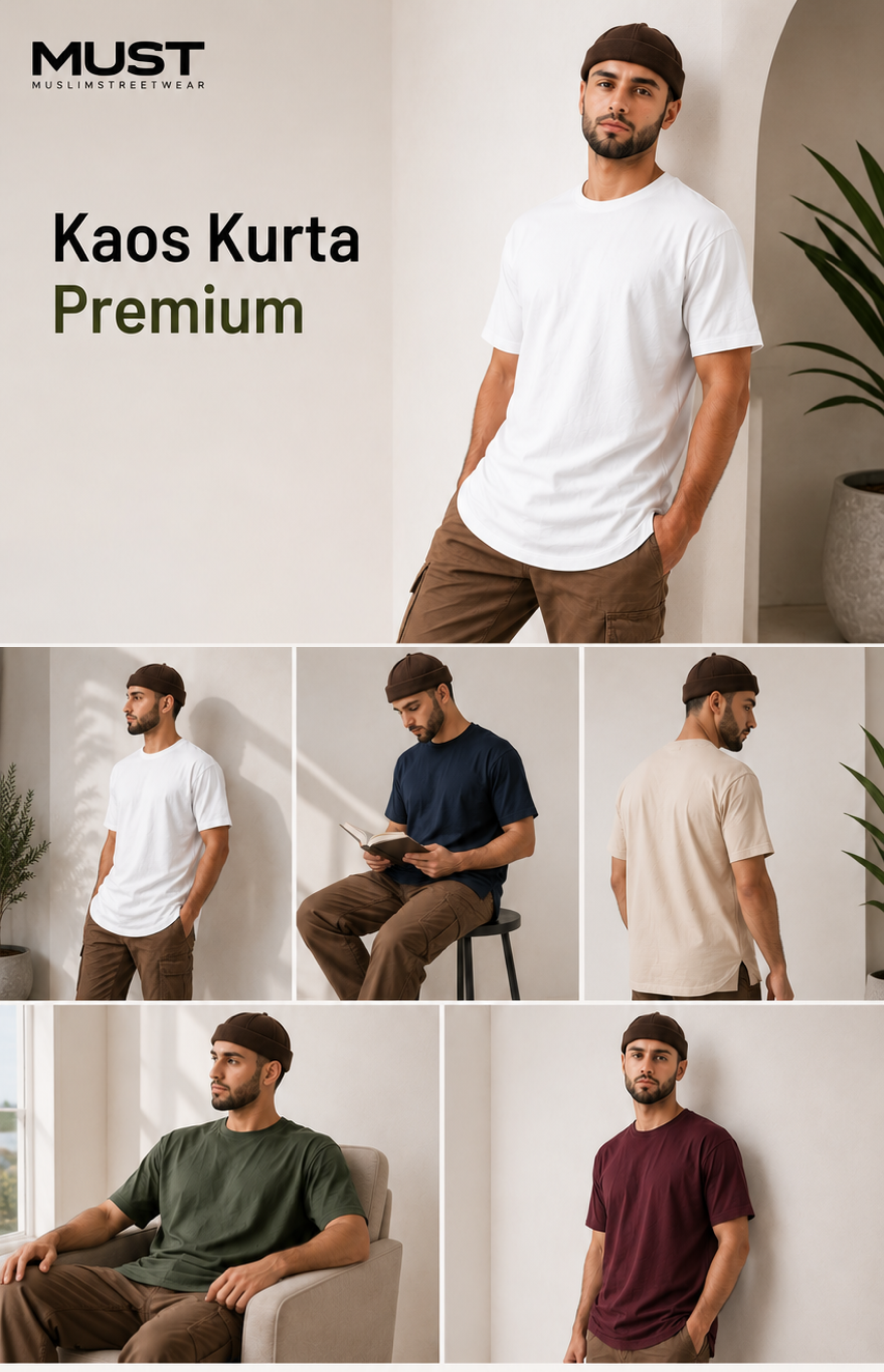 Galeri gaya Kaos Kurta MUST berbagai warna