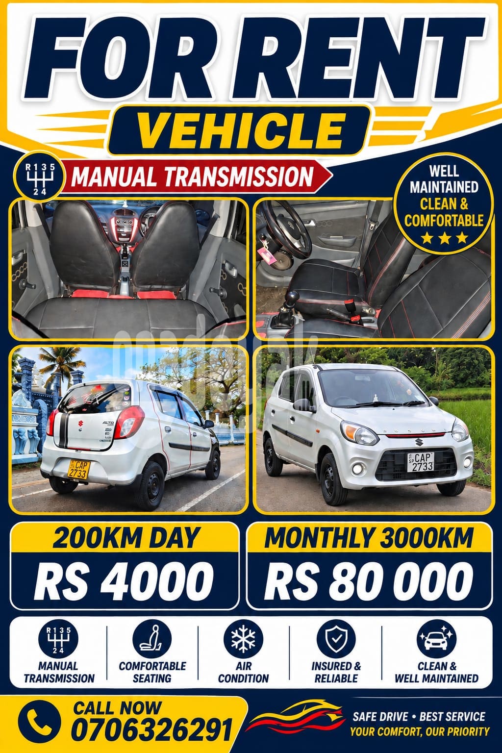 Suzuki Alto car Rent vehicle