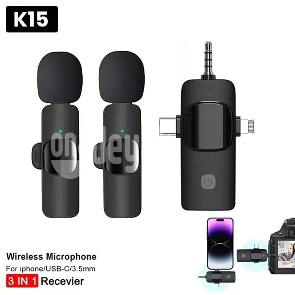 K15 3 in 1 Dual Wireless Microphone