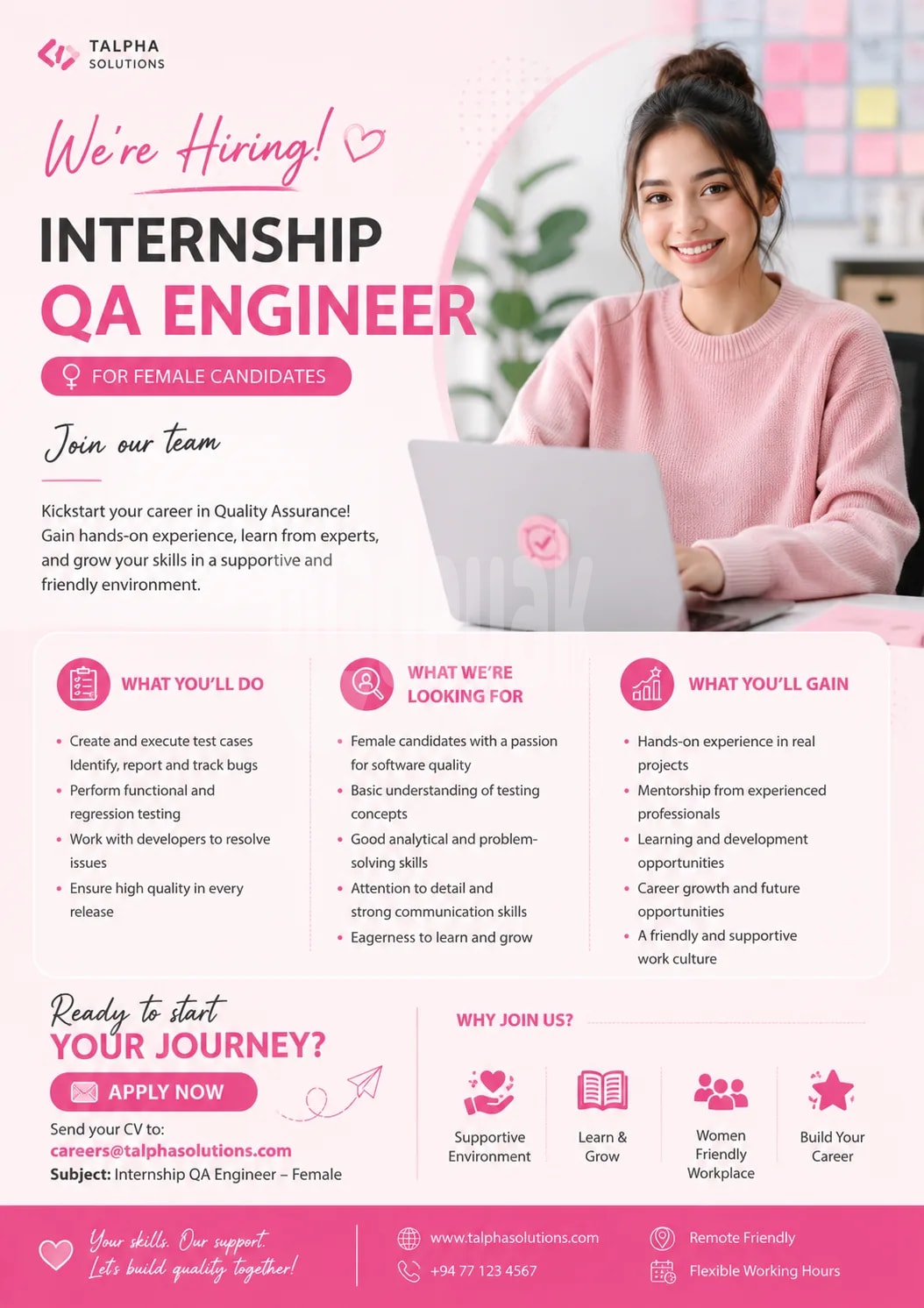 Internship QA Engineer for Female flyer