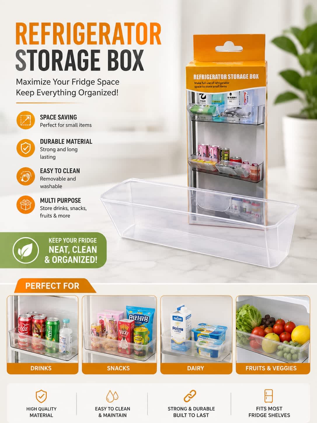 1 Pc Refregirator Storage Box 4
