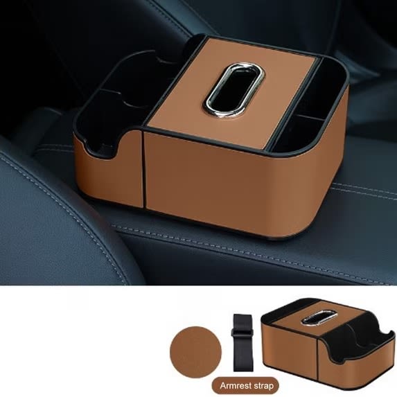 Car Storage Box With Tissue Holder 1