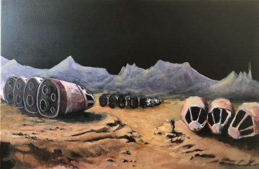 The painting at an early stage