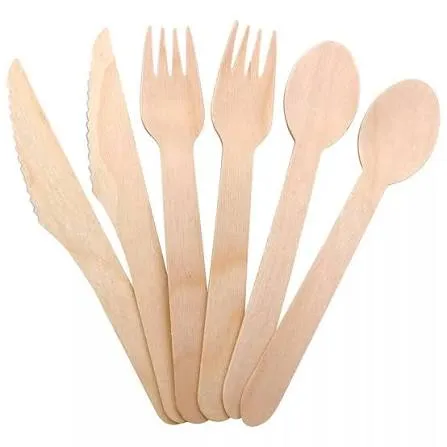 PACK TENEDOR + CUCHILLO + CUCHARA (MADERA) + SERVILLETA KRAFT (1X500)