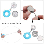 NARCISSUS Relógio de bolso retrátil, relógio multicolorido com clipe de trabalho para enfermeira e médico