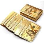 Conjunto Baralho Cartão De Jogo Dourado 24k Prova D'água Promoção