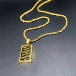Corrente Masculina e Feminina Aço Inoxidável 316L Prata/Dourado Colar com Pingente Placa Tudo Posso