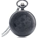 Relógio De Bolso Steampunk Preto Com Corrente Retro Vintage