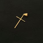 Colar masculino pingente de cruz palito banhado a ouro  Aço inoxidável 18k cordão em estilo cartier