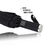 Guarda Chuva Automático Abre E Fecha Reforçado Contra Vento Proteção Solar Blackout/ Bolsa / Curvado