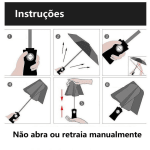 Guarda Chuva Automático Abre E Fecha Reforçado Contra Vento Proteção Solar Blackout/ Bolsa / Curvado