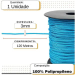 Fio Nautico 3mm 200g 120 metro 3/1 para bolsa de crochê artesanato trico macrame Kelly Sampaio Fios