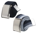 Kit 2 Cinto Masculino De Lona Gorgurão Fivela Americana Ajustável Alta Qualidade