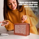 Cofre Desafio 10Mil Woodbox Cofrinho Caixa De Dinheiro Poupança - MDF Premium