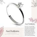 Aliança de Namoro Par Compromisso com Solitário e Caixa de Veludo Noivado Diamantada Aço Inox Prata