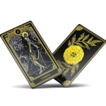 Baralho Tarô Marselha Tarot Negro com 22 Cartas e Manual Arcanos Maiores