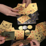 Baralho Dolar Dourado Ouro Folheado A Prova D'agua Poker Truco Cartas Jogos Para Várias Ocasiões De Festa