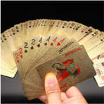 Baralho Dolar Dourado Ouro Folheado A Prova D'agua Poker Truco Cartas Jogos Para Várias Ocasiões De Festa