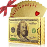 Baralho Dolar Dourado Ouro Folheado A Prova D'agua Poker Truco Cartas Jogos Para Várias Ocasiões De Festa