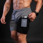 Shorts Calção Bermuda Dry Duplo 2 Em 1 Academia Masculino Treino Sport Fitness Com Elastano