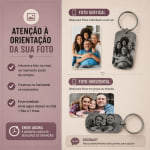 Chaveiro Personalizado com Foto Gravação Realista metal inoxidável