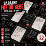 Jogo erótico de cartas Desejos e Drinks baralho para casal casais namorados 18+ adulto Faz ou Bebe