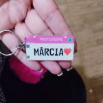 Chaveiro placa Mercosul nome personalizado