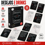 Jogo erótico de cartas Desejos e Drinks baralho para casal casais namorados 18+ adulto Faz ou Bebe