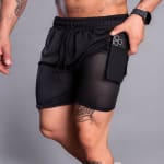 Shorts Calção Bermuda Dry Duplo 2 Em 1 Academia Masculino Treino Sport Fitness Com Elastano
