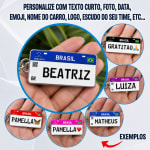Chaveiro placa Mercosul nome personalizado