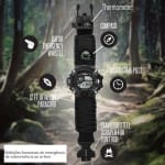 Outdoor multi-function watches impermeável whistle compass temperatura multi-function survival watches outdoor survival