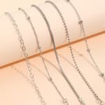 Conjunto De Pulseira Com Corrente De Coração Para Mulheres , Joias Em Camadas Ajustáveis , Presente Minimalista De Amor