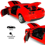 Camaro Carrinho Ferro Miniatura Abre Capô E Porta 13cm Metal